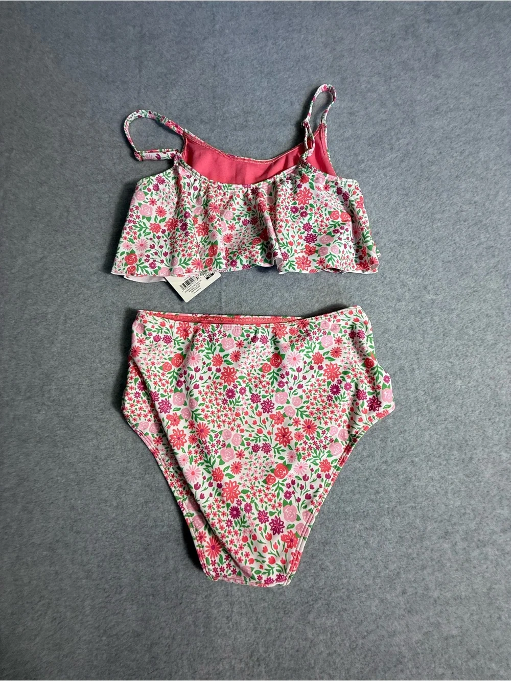 NWT Girls Floral Pink Tankini Swim Set Size Large